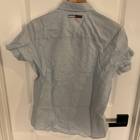Tommy Hilfiger - Butter Down Short Sleeve Striped Shirt - Blue - Ladies Size 8 - Picture 4 of 11